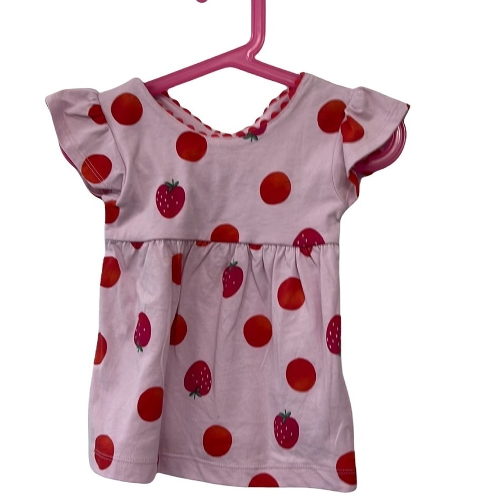 CARTER’S PINK STRAWBERRY & RED POLKA DOT BLOUSE size 2 toddler